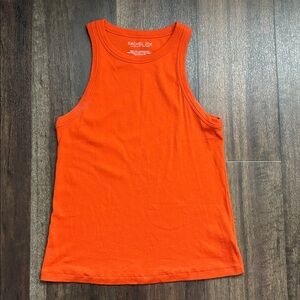 Rachel Zoe Women’s Orange Ribbed Racer Back Tank Top